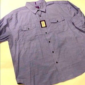 Bruno SZ 2X Button Roll Cuff Long Sleeve Blue Shirt D5